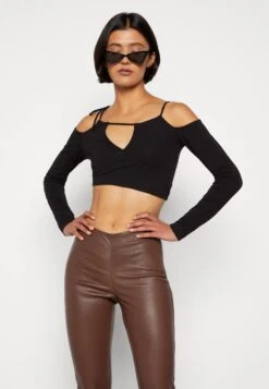 Yaszeba Stretch - Leren Broek - Chestnut -Yas c38654e116c740babc7ef697563761a9