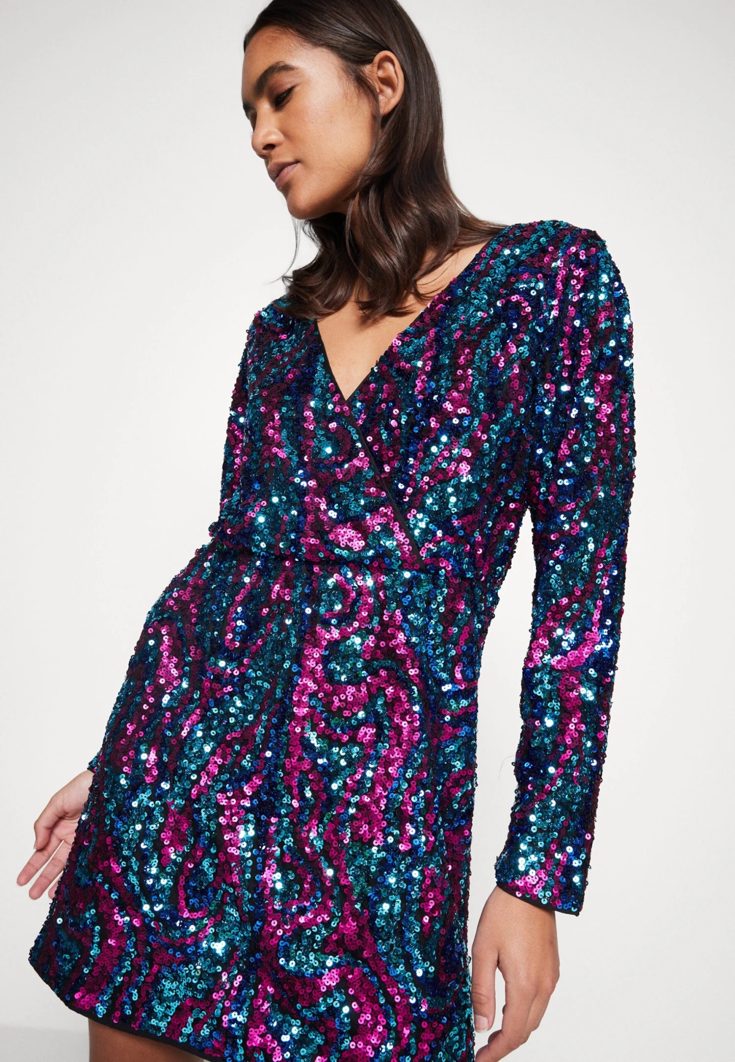 Yasflua Dress - Cocktailjurk - Black Pink/Blue 6 Yasflua Dress - Cocktailjurk - Black Pink/Blue - Afbeelding 4