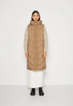 Yascari Long Padded Gilet - Bodywarmer - Caribou