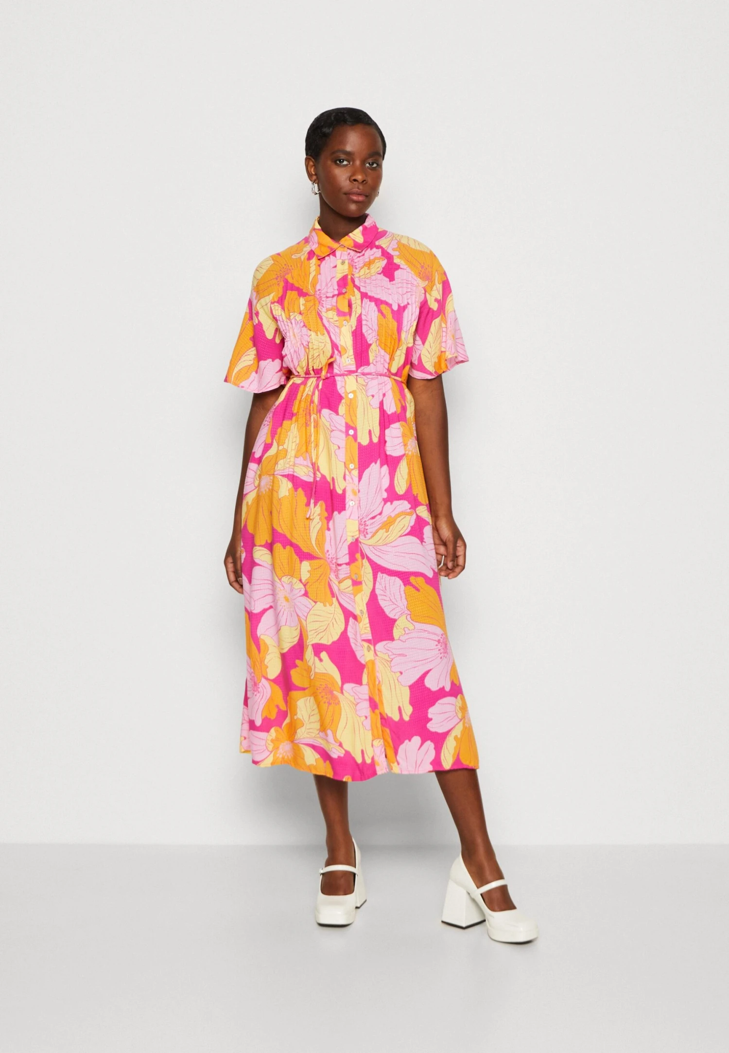 Yasfilippa Long Shirt Dress- Blousejurk - Fuchsia Purple 3 Yasfilippa Long Shirt Dress- Blousejurk - Fuchsia Purple