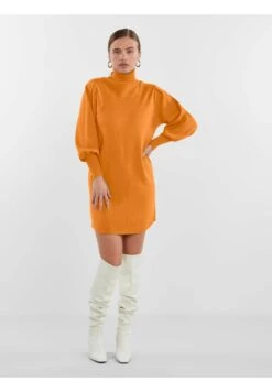YAS Fonny Ls Roll Neck Noos - Gebreide Jurk - Orange Pepper -Yas dd20b012df08475fa2dece06f6cd19cf