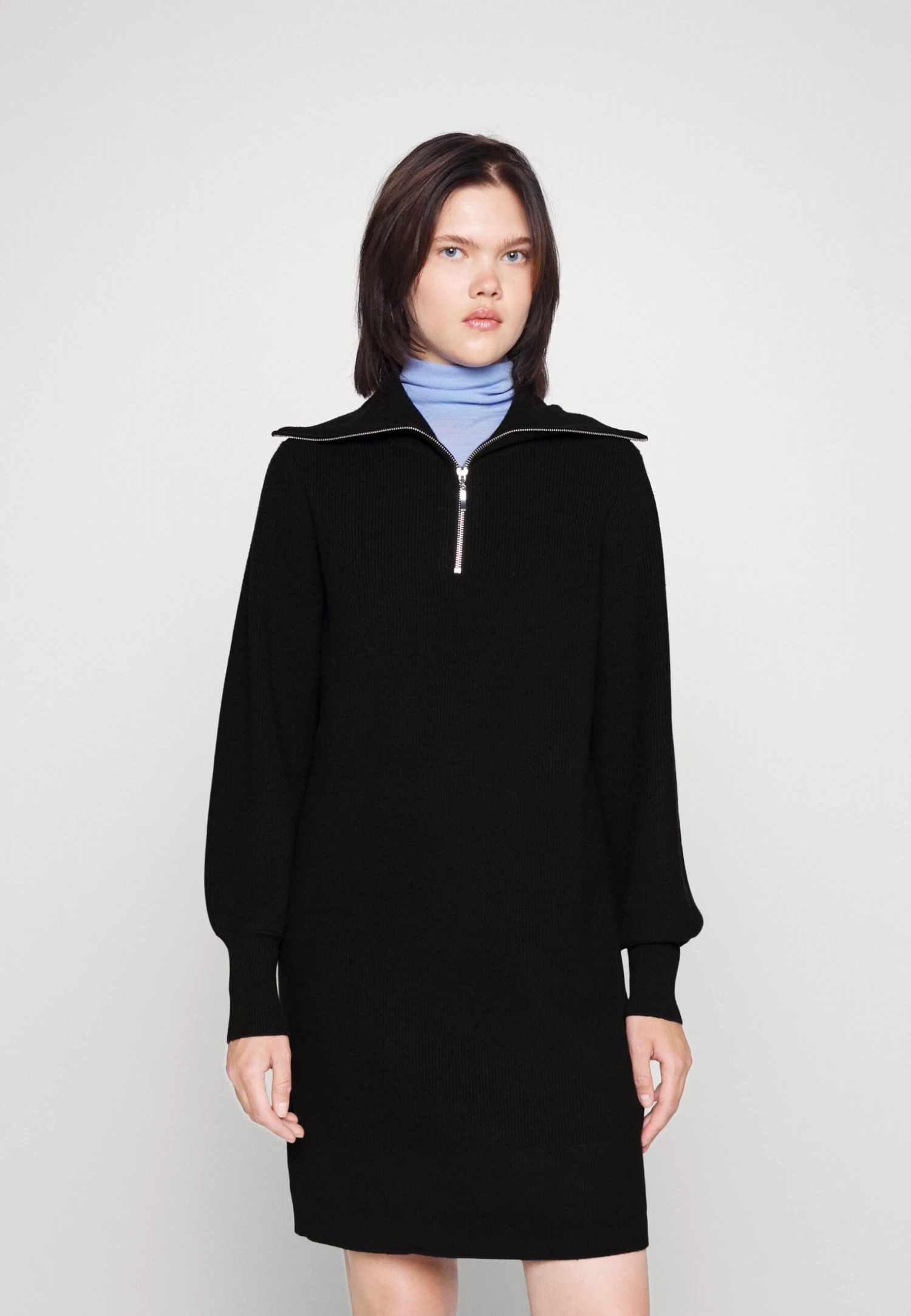 Yasdalma Zip Dress - Gebreide Jurk - Black 3 Yasdalma Zip Dress - Gebreide Jurk - Black