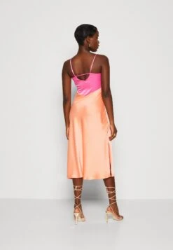 Yasdotteablock Midi Dress - Cocktailjurk - Fresh Salmon/Carmine Rose -Yas e4805385608c460da888ed7d9cb6feb5