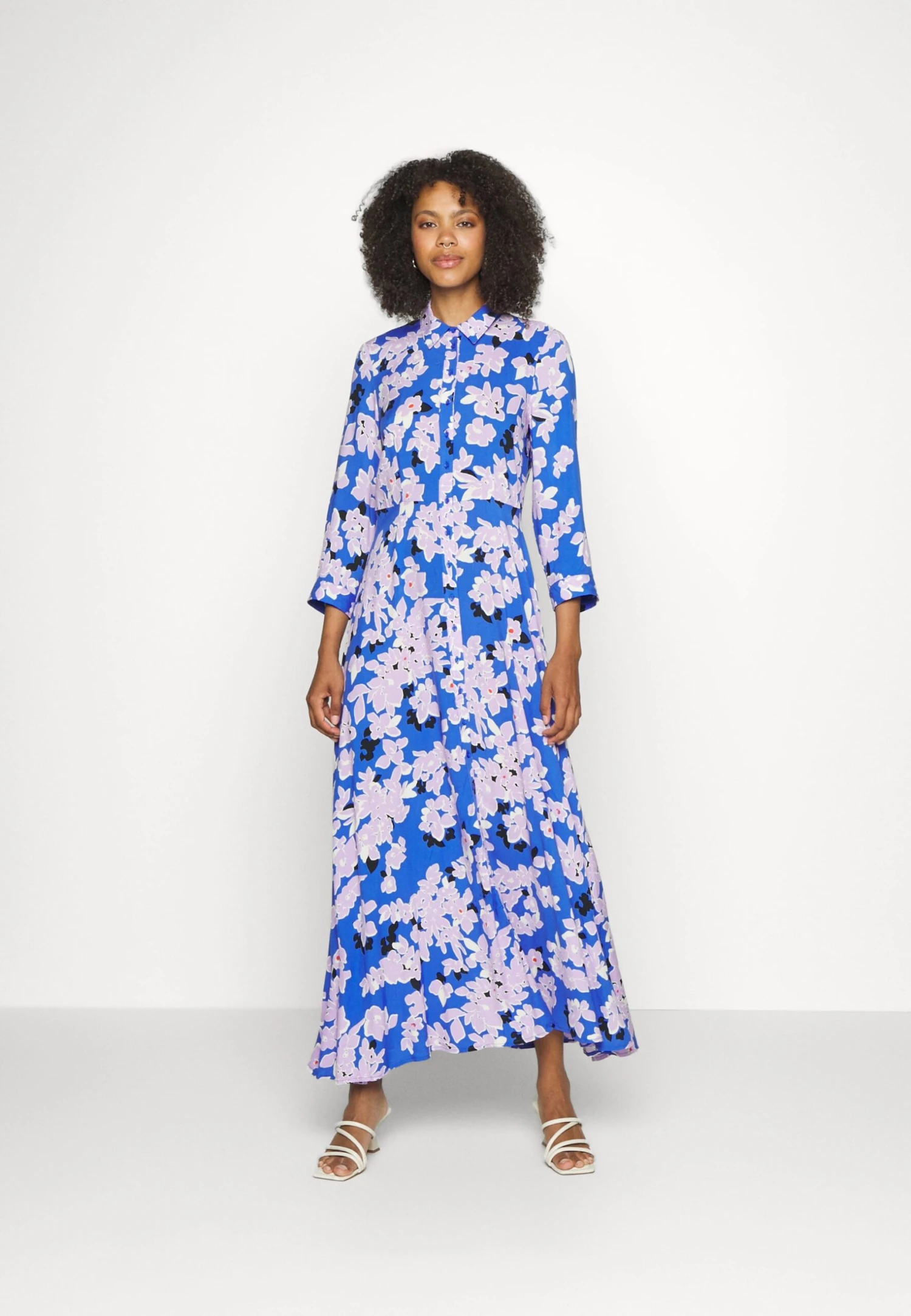 Yassavanna Long Shirt Dress- Blousejurk - Dazzling Blue 3 Yassavanna Long Shirt Dress- Blousejurk - Dazzling Blue