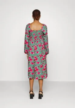 Yassofie Midi Dress - Jurk - Green/Pink 10 Yassofie Midi Dress - Jurk - Green/Pink -Yas f2c37d3b6df14f818460d30af486e4c9