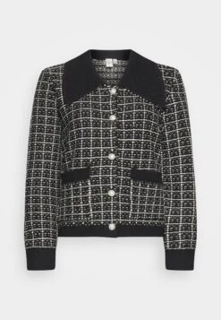 Yaslivia Longsleeve Collar Cardigan - Vest - Black